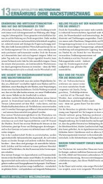 Unterrichtsbaustein: Kleine Bühnen, große Themen - Infoblatt Ernährung ohne Wachstumszwang