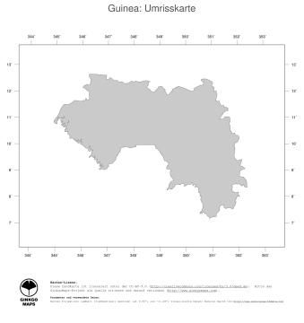 Karte: Landkarte Guinea (Politische Staatsgrenzen)