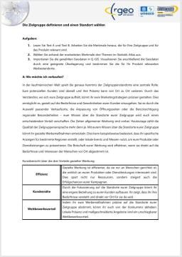 Arbeitsblatt: Die Zielgruppe definieren und einen Standort wählen (Treppenlifte)