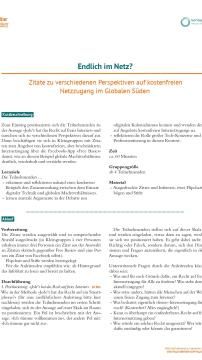 Unterrichtsbaustein: Endlich im Netz?