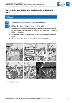 Arbeitsblatt: Modul 4 | Arbeitsblatt 5 "Bereiche der Nachhaltigkeit – das Beispiel Ausflug in die Natur (Ökologie)"