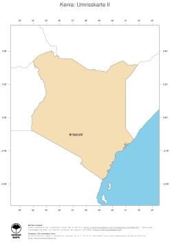 Karte: Landkarte Kenia (Politische Staatsgrenzen und Hauptstadt)