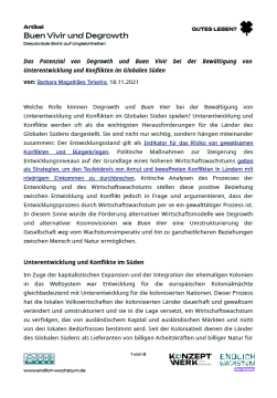 Text: Gutes Leben und Degrowth | Artikel "Gutes Leben und Degrowth"