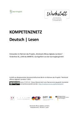 Handreichung: Kompetenznetz Deutsch | Lesen