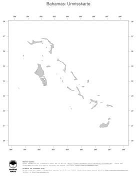 Karte: Landkarte Bahamas (Politische Staatsgrenzen)