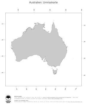 Karte: Landkarte Australien (Politische Staatsgrenzen)