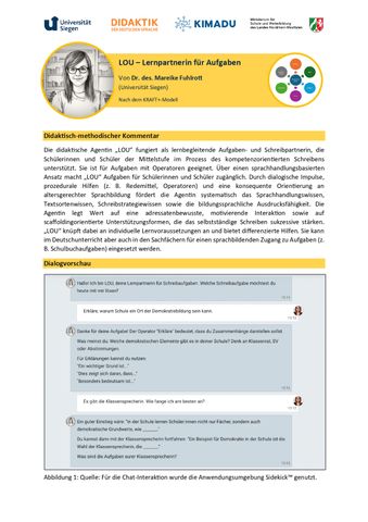 Unterrichtsplanung: LOU - Lernpartnerin für Aufgaben