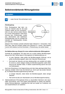 Arbeitsblatt: Modul 9 | Arbeitsblatt 4 "Selbstverstärkende Wirkungskreise"
