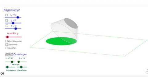 Interaktion: Netz des Kegelstumpfes