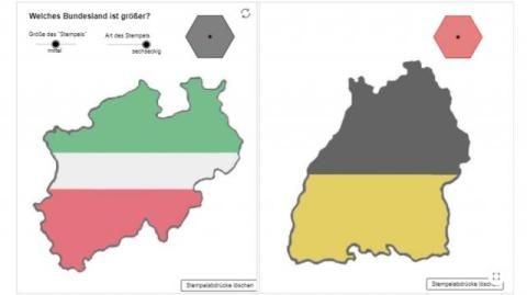 Interaktion: Flächenvergleich durch Stempeln