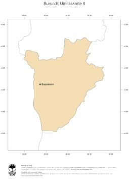 Karte: Landkarte Burundi (Politische Staatsgrenzen und Hauptstadt)