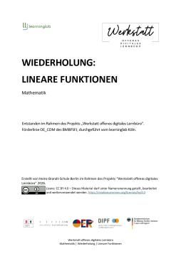Arbeitsblatt: Lineare Funktionen