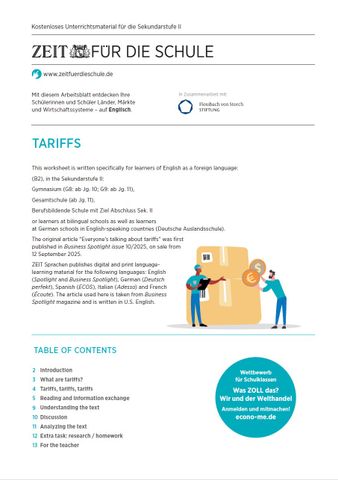 Unterrichtsplanung: Tariffs