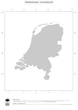 Karte: Landkarte Niederlande (Politische Staatsgrenzen)