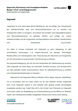 Arbeitsblatt: Gutes Leben und Degrowth | Arbeitsblatt "Degrowth, Pluriversum und Umweltgerechtigkeit"