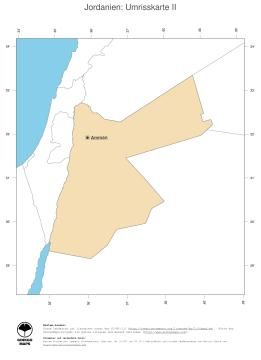 Karte: Landkarte Jordanien (Politische Staatsgrenzen und Hauptstadt)