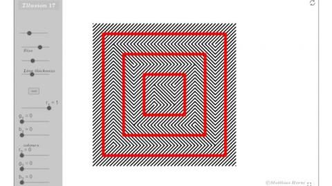 Interaktion: Optische Illusion - schiefe Quadrate?