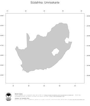 Karte: Landkarte Südafrika (Politische Staatsgrenzen)
