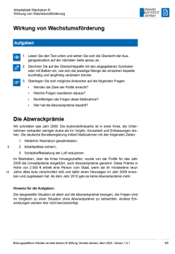 Arbeitsblatt: Modul 4 | Arbeitsblatt 8 "Wirkung von Wachstumsförderung"