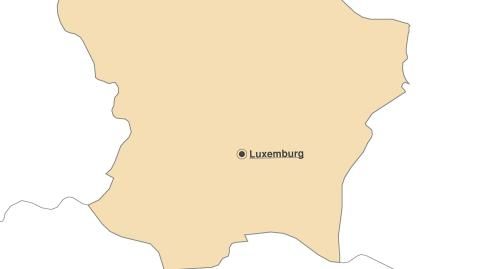 Karte: Landkarte Luxemburg (Politische Staatsgrenzen und Hauptstadt)