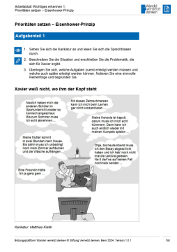 Arbeitsblatt: Modul 10 | Arbeitsblatt 1 "Prioritäten setzen – Eisenhower-Prinzip"