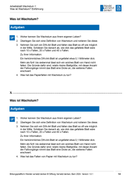 Arbeitsblatt: Modul 4 | Arbeitsblatt 1 "Was ist Wachstum? Einführung"