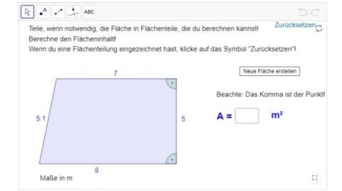Interaktion: Flächeninhalt von zusammengesetzten Figuren 3