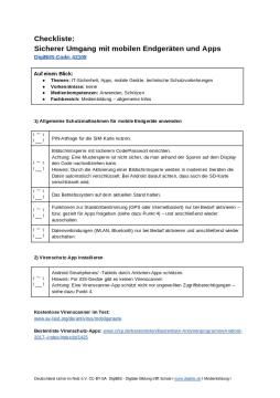 Text: DigiBitS-Checkliste: Sicherer Umgang mit mobilen Endgeräten und Apps (odt)