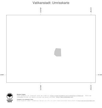 Karte: Landkarte Vatikanstadt (Politische Staatsgrenzen)