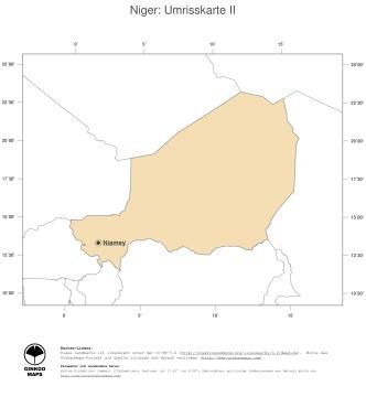 Karte: Landkarte Niger (Politische Staatsgrenzen und Hauptstadt)