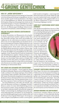 Unterrichtsbaustein: Kleine Bühnen, große Themen - Infoblatt Grüne Gentechnik