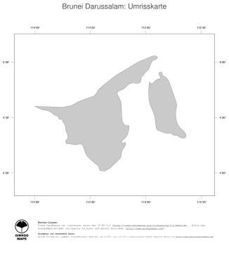 Karte: Landkarte Brunei Darussalam (Politische Staatsgrenzen)