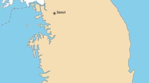 Karte: Landkarte Südkorea (Politische Staatsgrenzen und Hauptstadt)