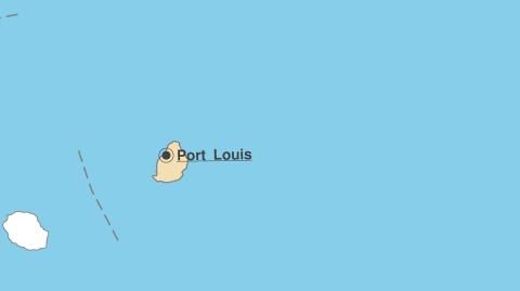 Karte: Landkarte Mauritius (Politische Staatsgrenzen und Hauptstadt)