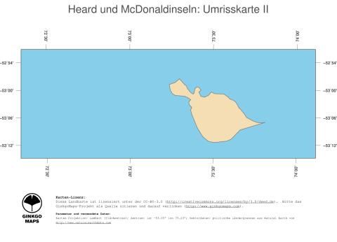 Karte: Landkarte Heard und McDonaldinseln (Politische Staatsgrenzen und Hauptstadt)