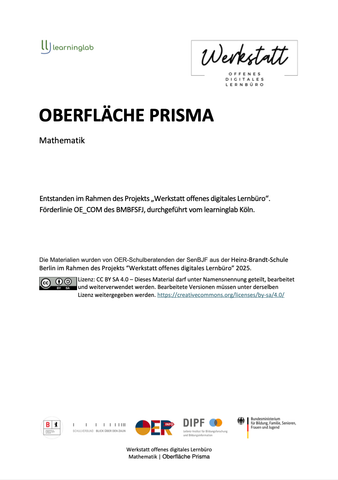 Arbeitsblatt: Oberfläche Prisma