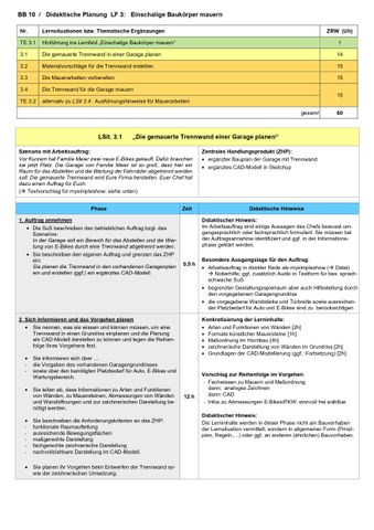 Bild: Bau 10 LS 3.1 bis 3.4: Einschalige Baukörper mauern