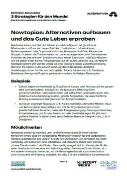 Unterrichtsbaustein: 3 Strategien für den Wandel | Definition "Nowtopias"