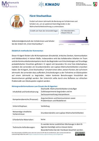 Unterrichtsplanung: Fürst Stochastikus