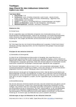 Text: DigiBitS-Tooltipps: App-Check für den inklusiven Unterricht (odt)