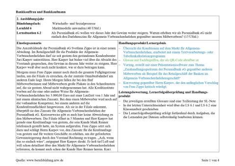 Unterrichtsplanung: Gewinn steigern durch Erhöhen des Darlehenszinses für Allgemein-Verbraucherdarlehen?