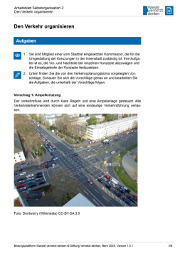 Arbeitsblatt: Modul 8 | Arbeitsblatt 2 "Beispiel: den Verkehr organisieren"