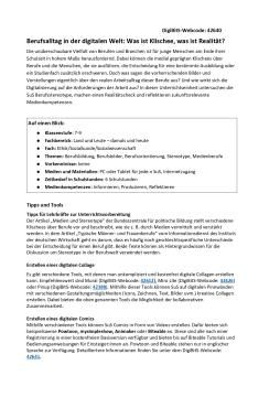 Unterrichtsbaustein: DigiBitS-Unterrichtseinheit: Berufsalltag in der digitalen Welt: Was ist Klischee, was ist Realität? (odt)