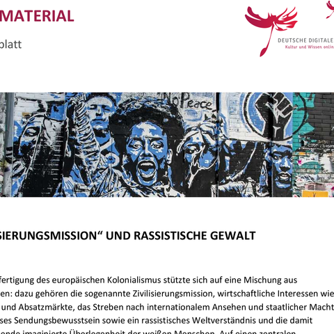 Arbeitsblatt: Arbeitsblatt: "Zivilisierungsmission" und rassistische Gewalt