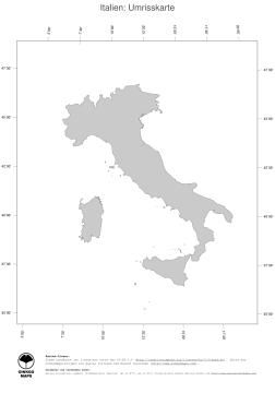 Karte: Landkarte Italien (Politische Staatsgrenzen)