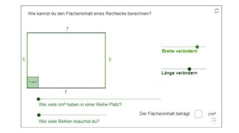 Interaktion: Flächeninhalt eines Rechtecks
