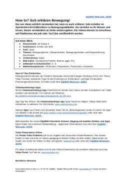 Unterrichtsbaustein: DigiBitS-Unterrichtseinheit: How to? SuS erklären Bewegung! (odt)