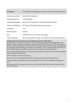 Unterrichtsbaustein: Nicht schaltbare Kupplungstypen für Umbau einer Maschinenanlage auswählen (ZIP-Datei)