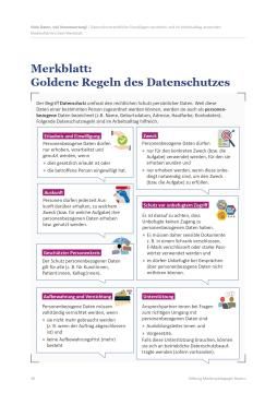 Veranschaulichung: Viele Daten, viel Verantwortung! Merkblatt: Goldene Regeln des Datenschutzes