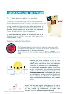 Arbeitsblatt: Einen Exoplanet hacken und ein*e Weltraumdetektiv*in werden (Schüler*innenteil)